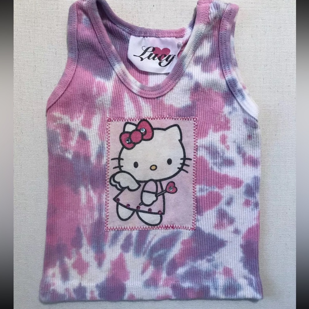 Hello Kitty Girl Infant Toddler Tie Dye Pink Purple Gem Super Cute Trendy 12mths